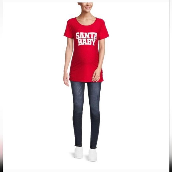 Time and Tru Maternity Santa Baby shirt size S - Picture 2 of 8